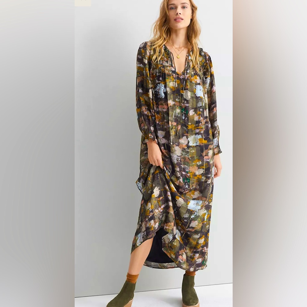 Anthropologie Blair Shimmer Maxi Dress Size XS